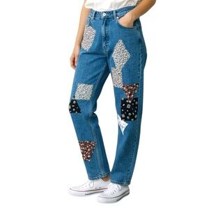 RARE Vintage Zanadi 90s Floral Patchwork High-Waisted Mom Jeans Size 29